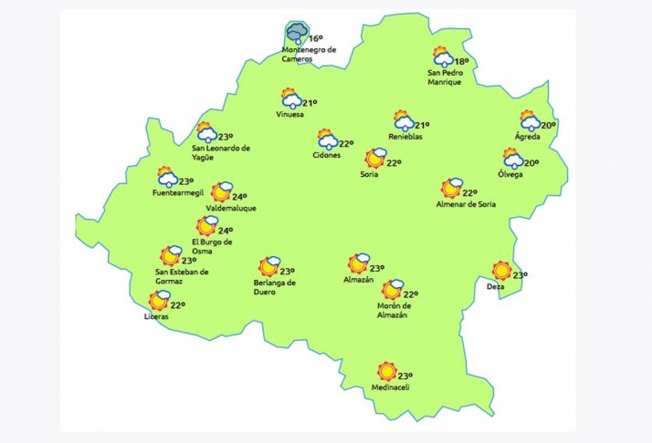 Previsión a las 12:00 horas. /eltiempo.es
