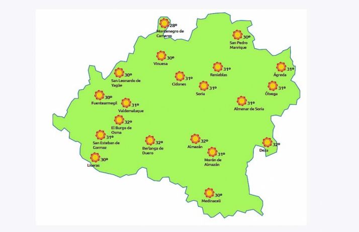 Previsión a las 14:00 horas. /eltiempo.es