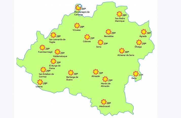 Previsión a las 15.00 horas. /eltiempo.es