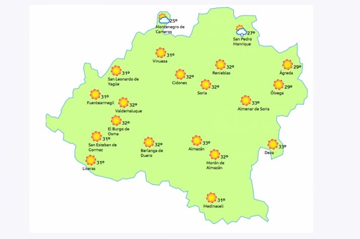 Previsión a las 15.00 horas. /eltiempo.es