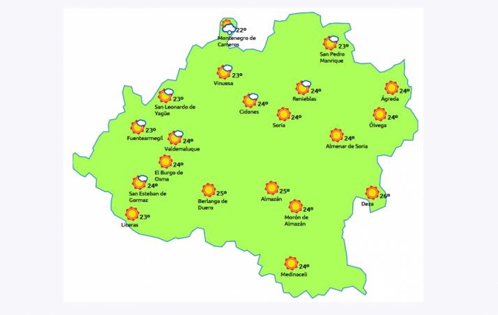 Previsión a las 12:00 horas. /eltiempo.es