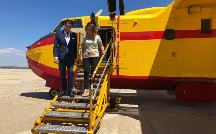 La delegada del Gobierno y el consejero de Medioambiente este miércoles en Salamanca. /Jta.