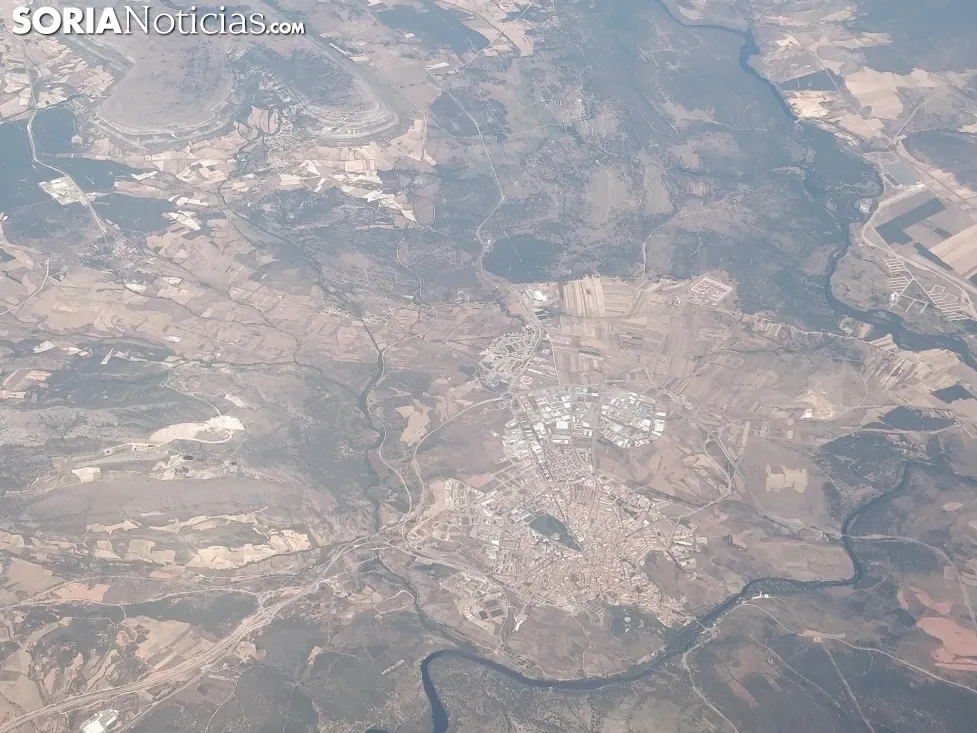 Vistas de Soria desde un avión. 