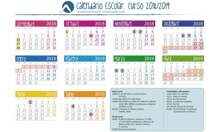 Calendario escolar 2018-2019 en CyL