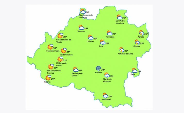 La previsión a las 15:00 en la provincia. /eltiempo.es