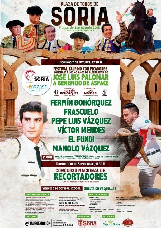 Cartel de la Feria Taurina de San Saturio.