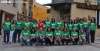 Los empleados de Caja Rural de Soria, con camisetas de color verde este jueves. /SN