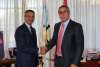 El nuevo presidente del Numancia junto al presidente del COE con quien trabaja en las redes sociales del comité.