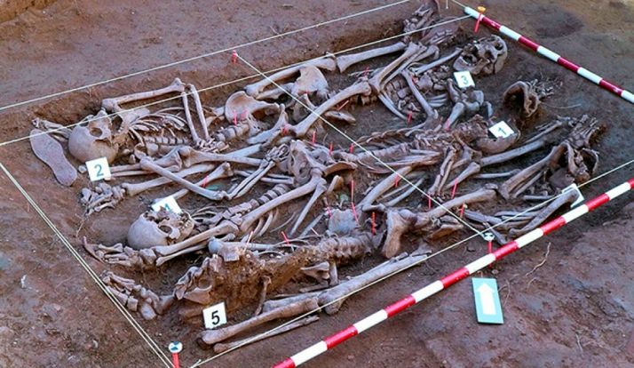 Fosa común de la Guerra Civil hallada en Barcones. /ASRD