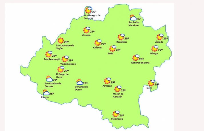 Previsión a las 15:00 horas. /eltiempo.es