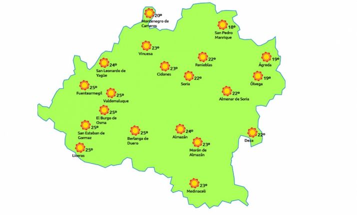 Prevsión para las 15:00 este martes. /eltiempo.es
