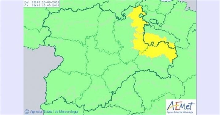 Aviso por tormentas de nivel amarillo en Soria