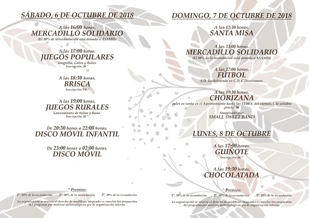 Programa de las fiestas. 