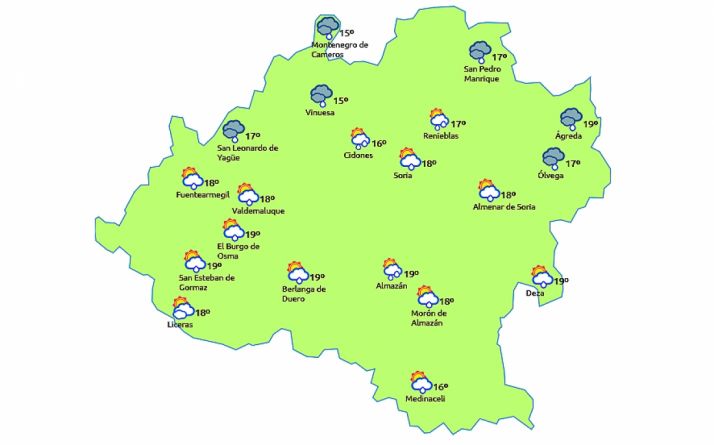 Previsión a las 15:00. /eltiempo.es