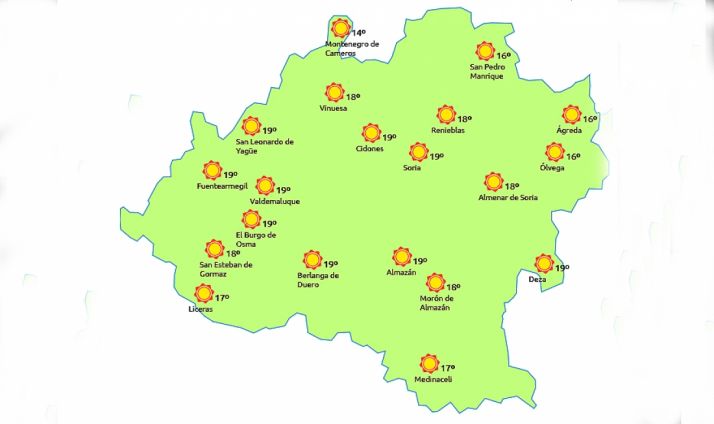 Previsión a las 15:00 horas. /eltiempo.es