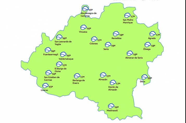 Mapa para las 15:00 h. /eltiempo.es