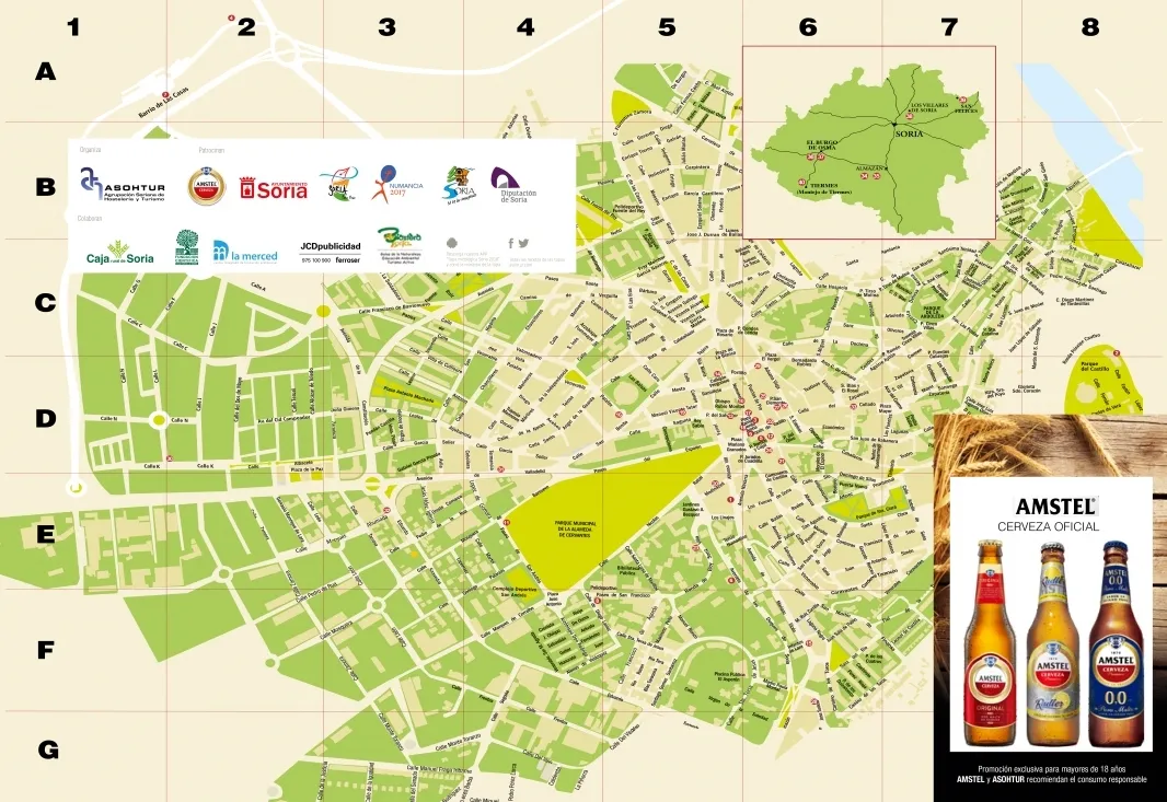 Plano con los establecimientos adheridos.
