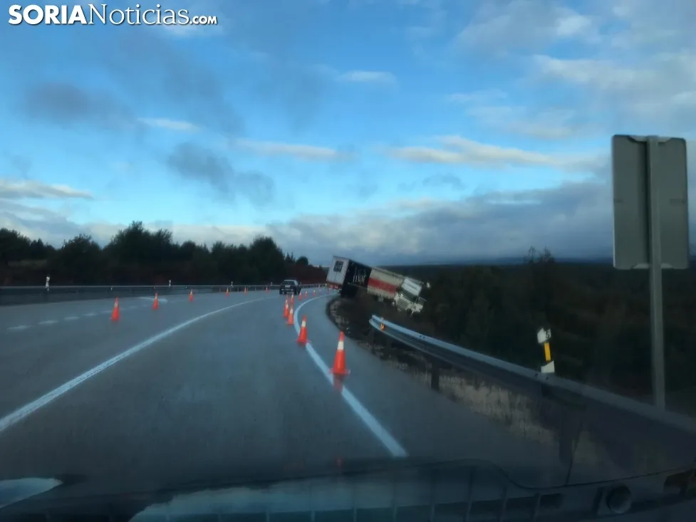 Accidente de un camión en el Temeroso
