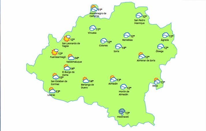 Previsión a las 15:00 horas. /eltiempo.es