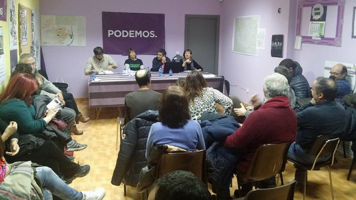 Un acto en la sede soriana de Podemos. 