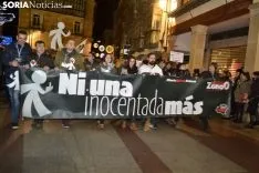 Una imagen de la más que multitudinaria manifestación de esta tarde de viernes. /SN