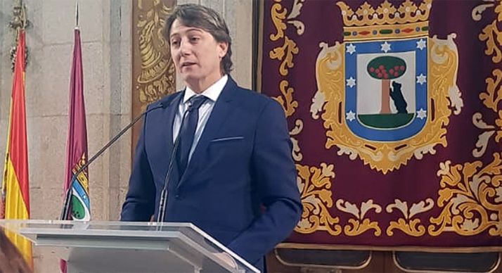 El alcalde soriano, en su intervención este martes en el ayuntamiento de Madrid. /Ayto.