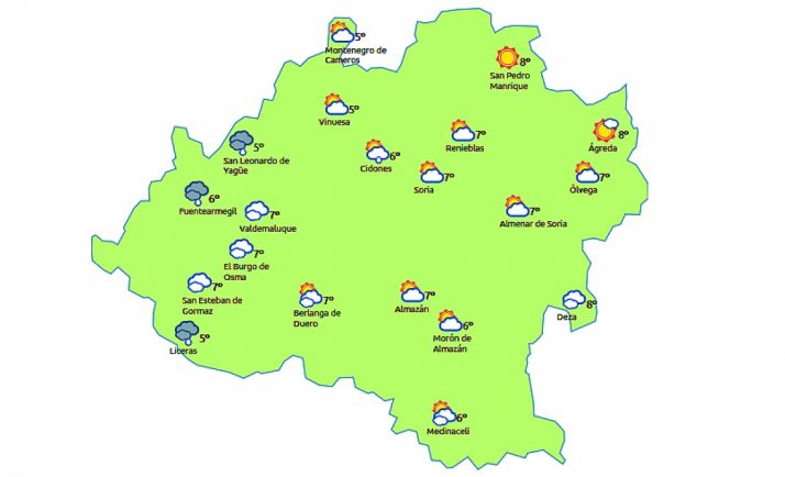 Previsión a las 13:00 horas. /eltiempo.es