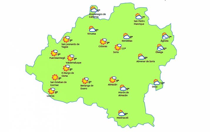 Previsión a las 14:00 horas. /eltiempo.es