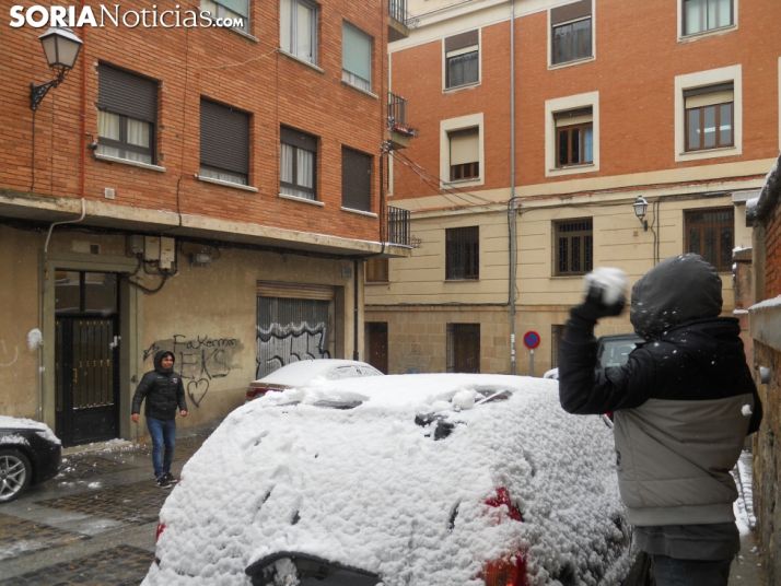 Día de nieve en la capital de Soria. SN