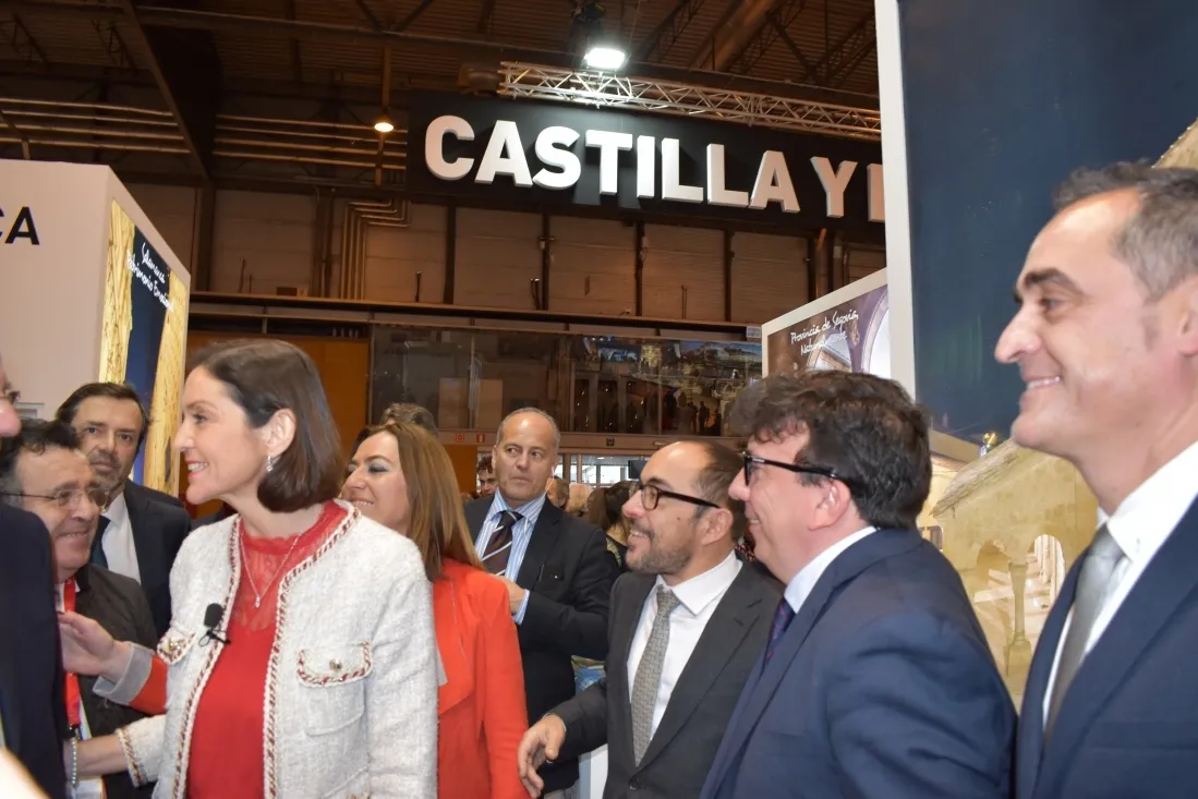 Una imagen del ambiente en el stand soriano en Fitur este viernes. 