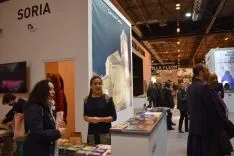 Una imagen del ambiente en el stand soriano en Fitur este viernes. 