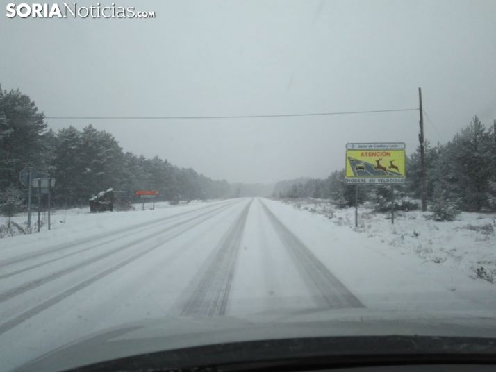 Se mantiene la alerta por nieve en la Ibérica soriana