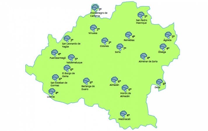 Previsión a las 14:00 horas. /eltiempo.es