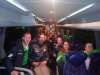 La plantilla colegial y femenina se hace una foto en el interior del bus que las lleva de vuelta a Soria. CD San José