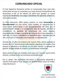 Foto 3 - Las pe&ntilde;as del Numancia se levantan contra los dividendos