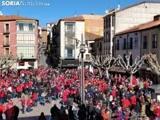 Aficionados del Atlético Osasuna en Soria.