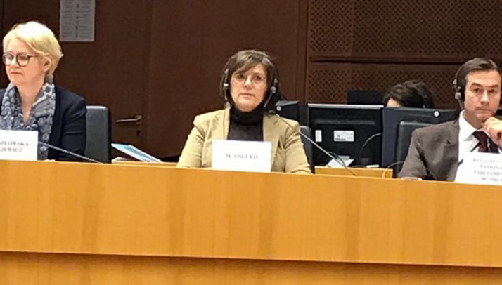 Angulo, (ctro.) en Bruselas. 