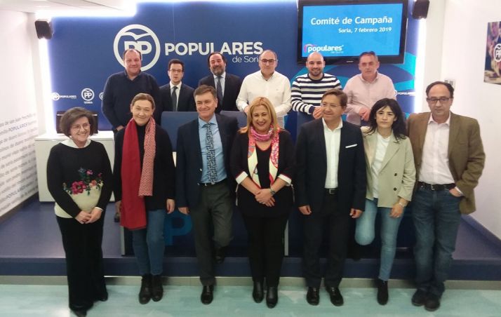 El comité electoral del PP soriano esta tarde de jueves. 