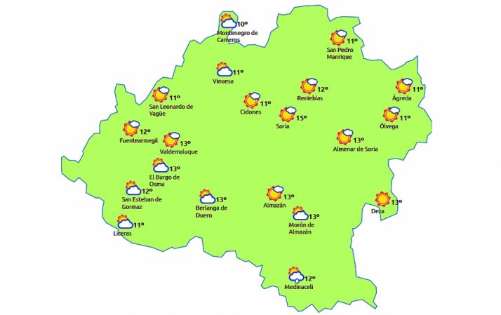 Previsión a las 15:00 horas. /eltiempo.es