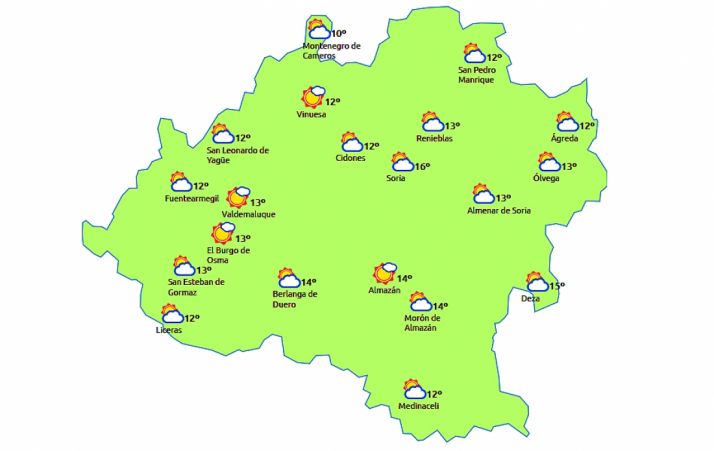 Previsión a las 15:00 horas. /eltiempo.es