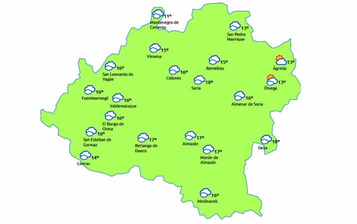 Previsión a las 15:00 horas. /eltiempo.es