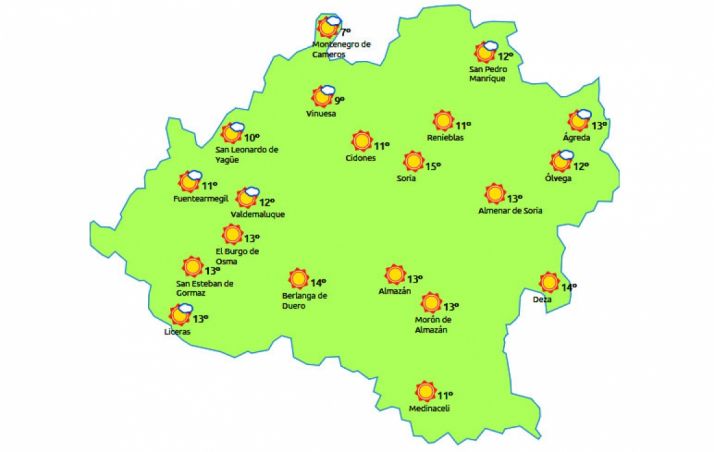 Previsión a las 15:00 horas. /eltiempo.es