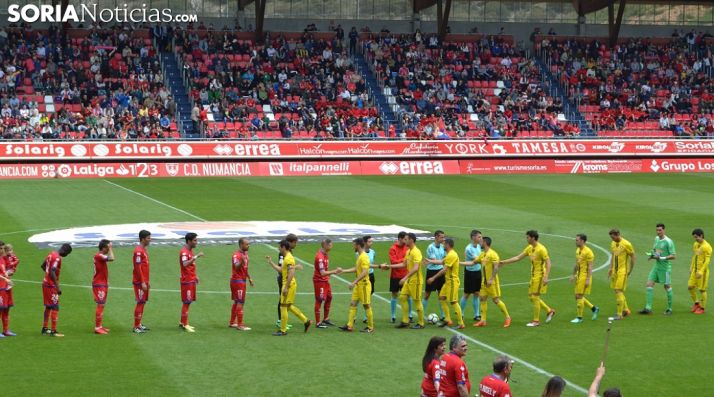 Prolegómenos del Numancia-Osasuna de mayo pasado en Los Pajaritos. /SN