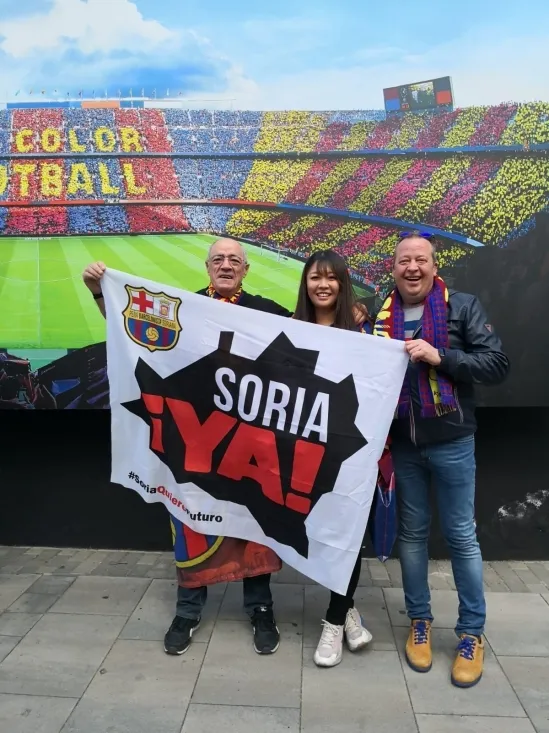 Apoyo a la Soria Ya desde el Camp Nou. 