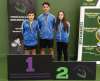 Javier, Jorge y Ana, en el podio vasco. Club Bádminton Soria-CS24