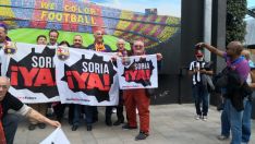 Apoyo a la Soria Ya desde el Camp Nou. 