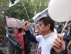 Carlos Martínez Izquierdo, presidente de Caja Rural, en la manifestación. /SN