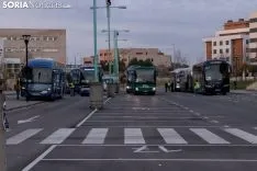 Foto 9 - Fotos: Los autobuses sorianos y el tren ya van camino a Madrid 