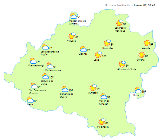 Jornada sin lluvia pero con bajada brusca de las temperaturas