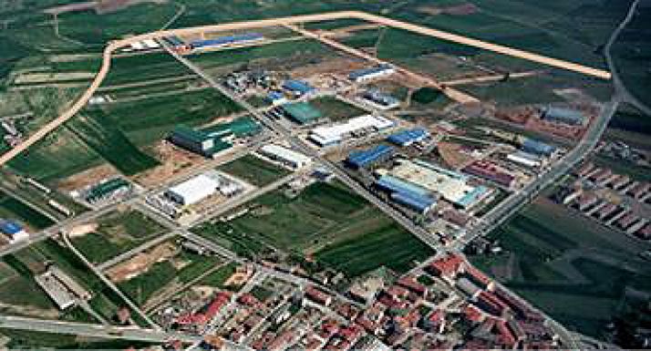 Imagen aérea del polígono industrial La Loma, en Ólvega. 